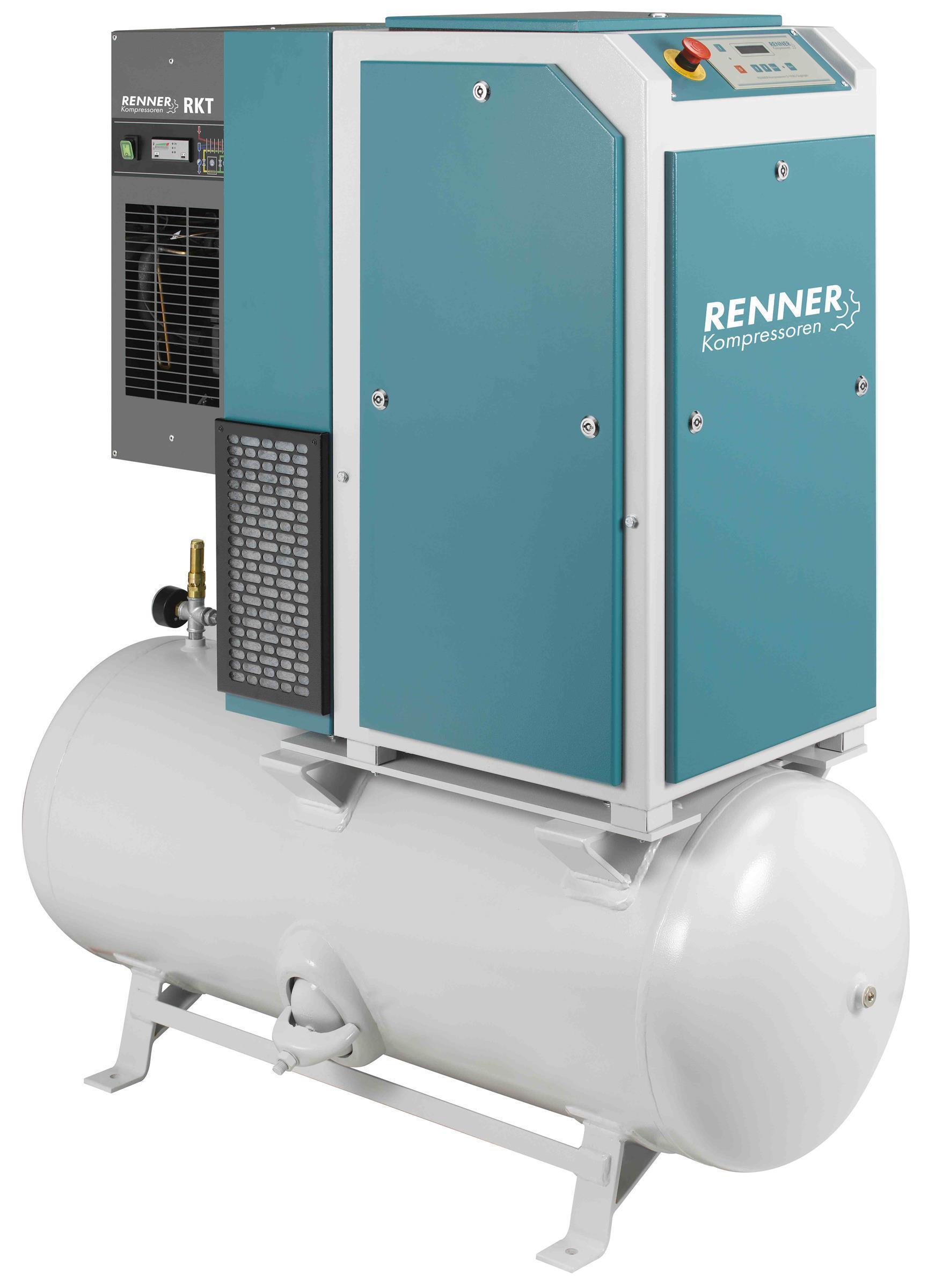 RENNER-Kompressor RSDKF-PRO 2-11,0 250L Behälter inkl. Kältetrockner - frequenzgeregelt Schraubenk