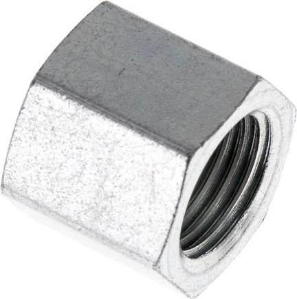Überwurfmutter DN6, G 1/4", Bohrung 9,5mm, Stahl verz