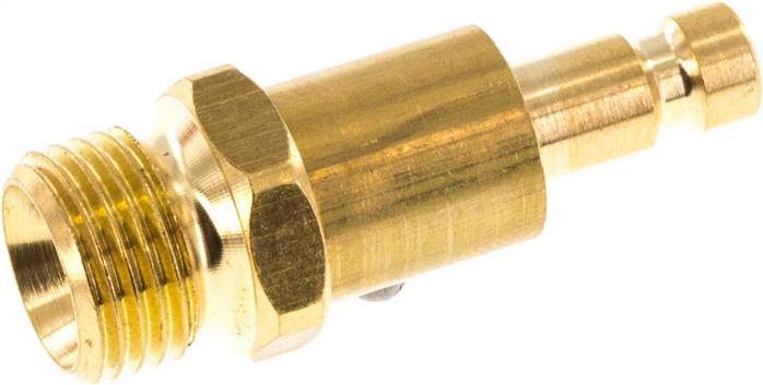 Kupplungsstecker (NW2,7) G 1/8"(AG), Messing, beidseitig absperrend