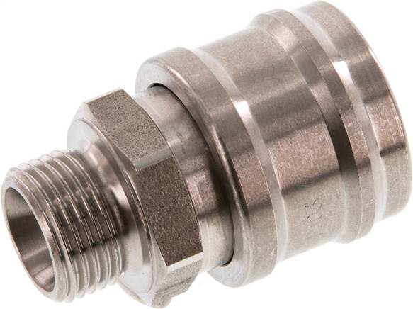 Schnellkupplung (NW7,2) G 3/8"(AG), Edelstahl, für Stecker beidseitig absperrend