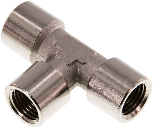 T-Stück G 1/4" (IG), Messing vernickelt