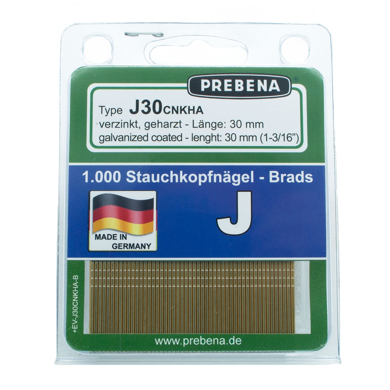 Prebena Stauchkopfnägel im Blister J30CNKHA-B