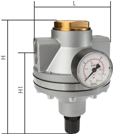 Pilotgesteuerter Druckregler, abschließbar G 1", 0,2 - 6 bar, Standard 5, PE 40 bar