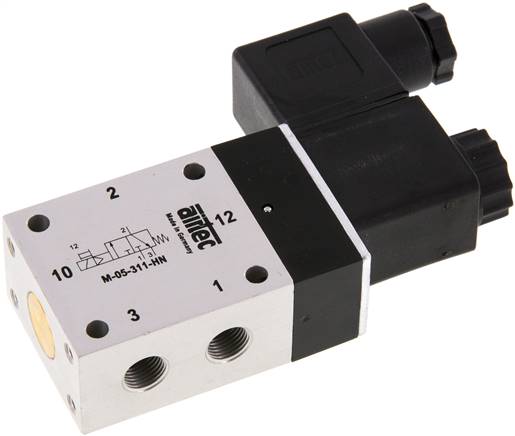 3/2-Wege Magnetventil, G 1/8", Federrückstellung (NO), 12 V=, NW6