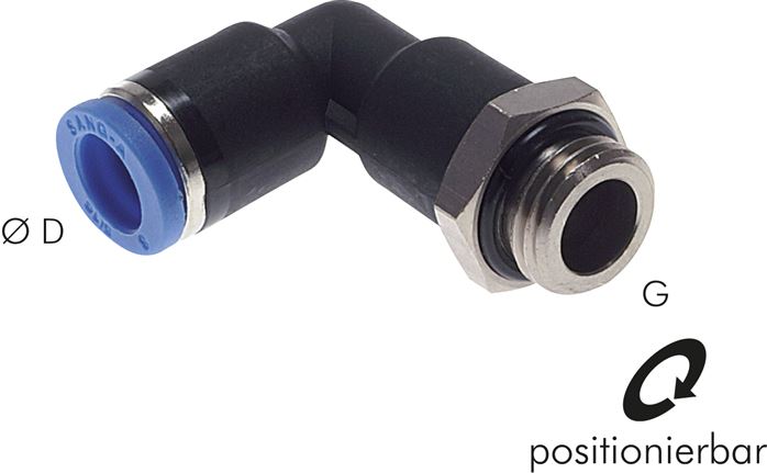 Winkel-Steckanschluss, lang G 3/8"-6mm, IQS-Standard, langer Körper