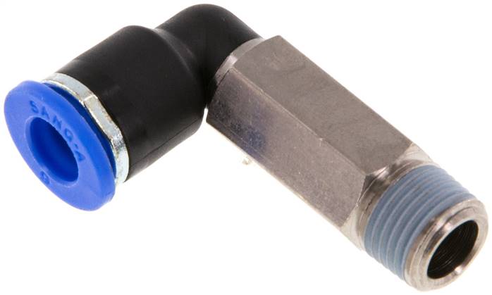 Winkel-Steckanschluss, lang R 1/8"-6mm, IQS-Standard