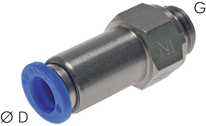 Rückschlagventil G 3/8"-10mm, Durchfluss vom Gewinde zum Schlauch, IQS-Standard