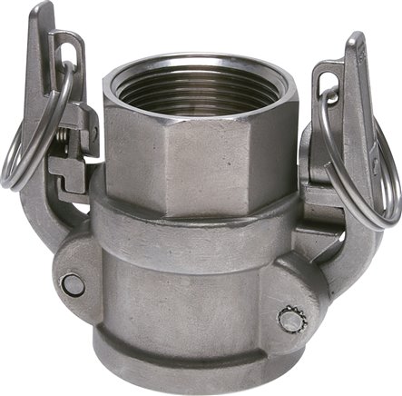 Sicherheits-Kamlock-Kupplung (D) Rp 4"(IG), Edelstahl (1.4408)