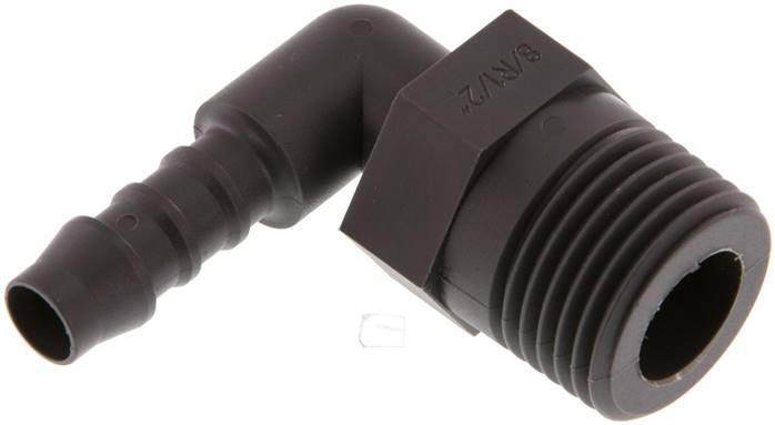 Winkel-Gewindetülle R 1/2"-8 (5/16")mm, PA 6