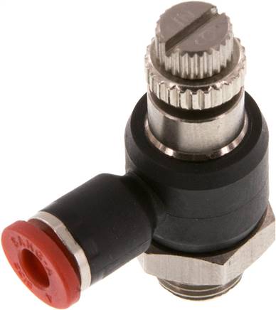 Winkel-Drosselrückschlagventil G 1/8"-4mm,zuluftregelnd