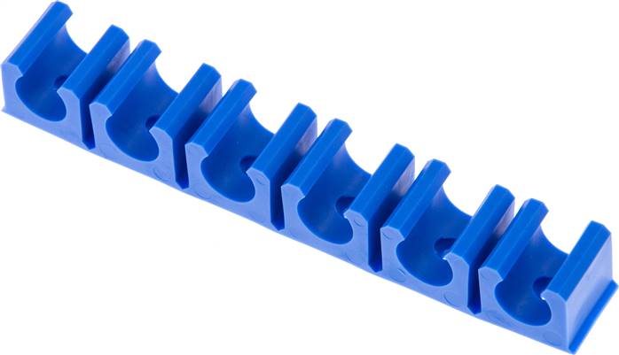 Schlauchklemmleiste, blau 6-fach für 11,6mm Schlauch