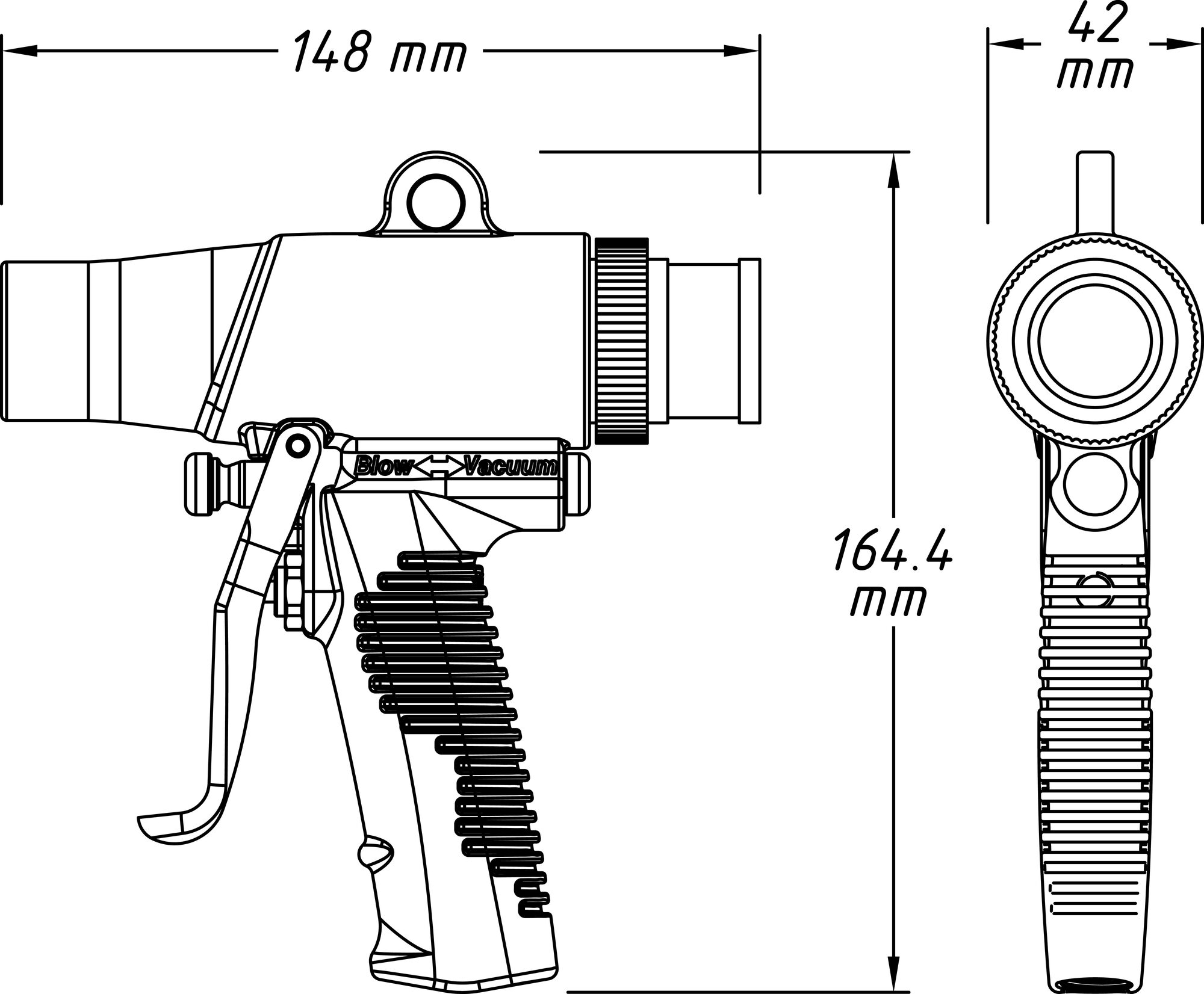 HAZET Saug- / Blaspistole - umschaltbar 9043N-10