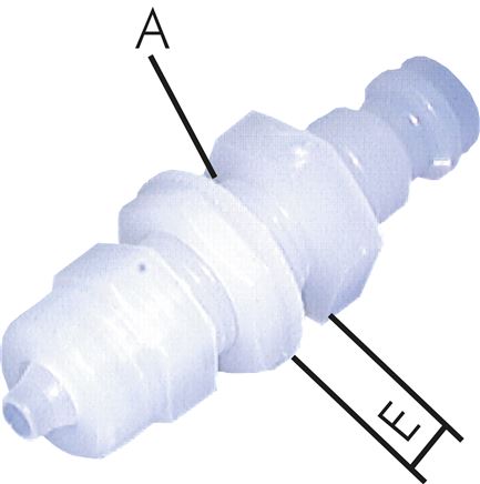 Schott-Kupplungsstecker (NW5) 8x6mm Schlauch, PVDF