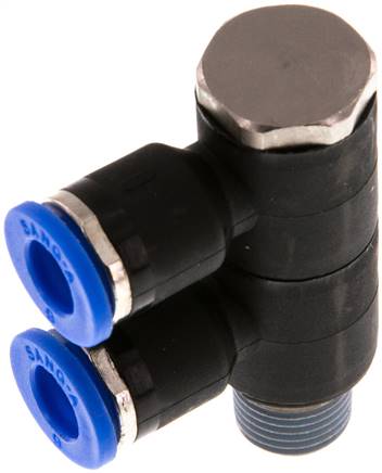 Steck-Mehrfachverteiler, 2-fach R 1/8"-6mm, IQS-Standard