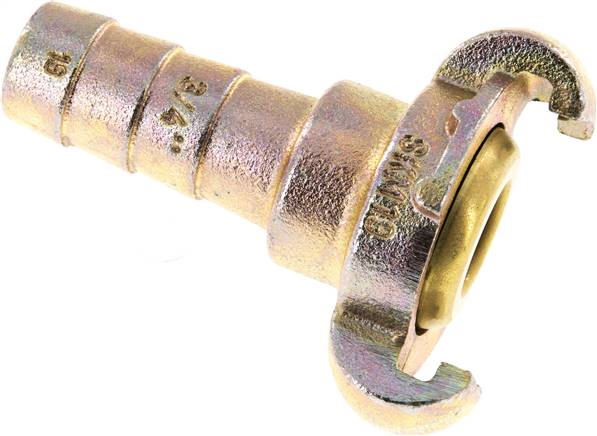 Kompressorkupplung 19 (3/4") mm Schlauch, Stahl verzinkt, Dichtung Messing