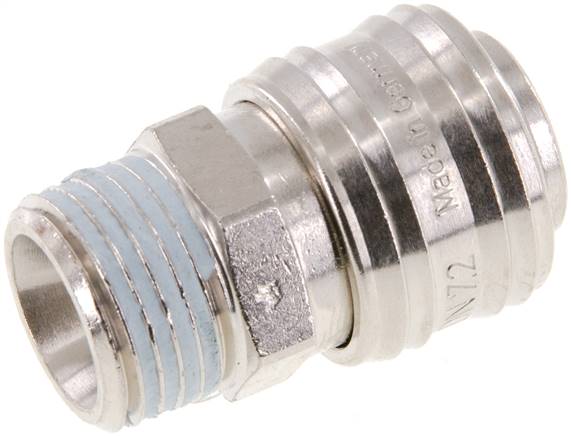 Schnellkupplung (NW7,2) G 1/2"(AG), Messing vernickelt, Dichtung FKM