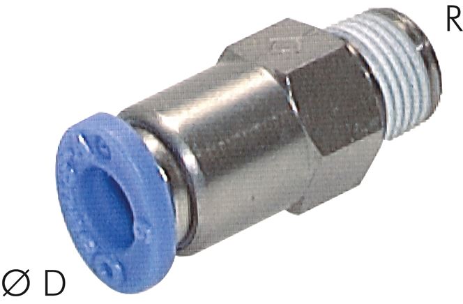 Rückschlagventil R 3/8"-12mm, Durchfluss vom Gewinde zum Schlauch, IQS-Standard