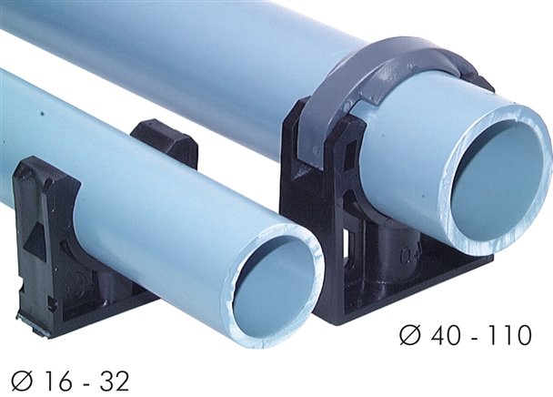 Rohrklemme 50mm, Polyethylen (schwarz)