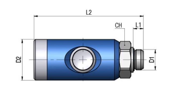 FAIRAIR Aufsteck-Druckminderer mit Sicherheitskupplung G 1/4, Stecknippel NW 7,2 0,5-10 bar, FA30011