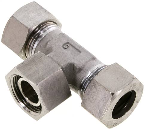 Einstellb. T-Schneidringverschraubung 22 L (M30x2), 1.4571, mit Dichtkegel und O-Ring