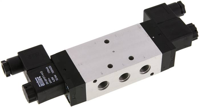 5/3-Wege Magnetventil, G 1/4", Mittelstellung entlüftet, 12 V=, NW 9