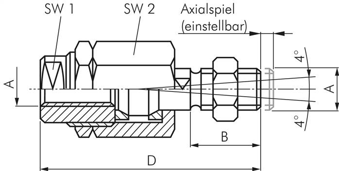 Flexokupplung M 12 x 1,25, Stahl verzinkt