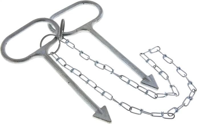 Schachthaken mit Kette