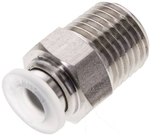 Gerader Steckanschluss R 1/4"-6mm, IQS-PP, Polypropylen mit Edelstahl-Gewinde