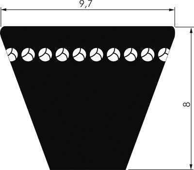 Schmalkeilriemen flankenoffen, formgezahnt XPZ 9,7x8 (762mm)
