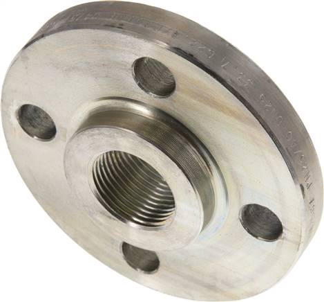 Gewindeflansch DN25-PN40 (DIN/EN), Rp 1", DIN 2567 & EN 1092-1 (Typ 13), Stahl v
