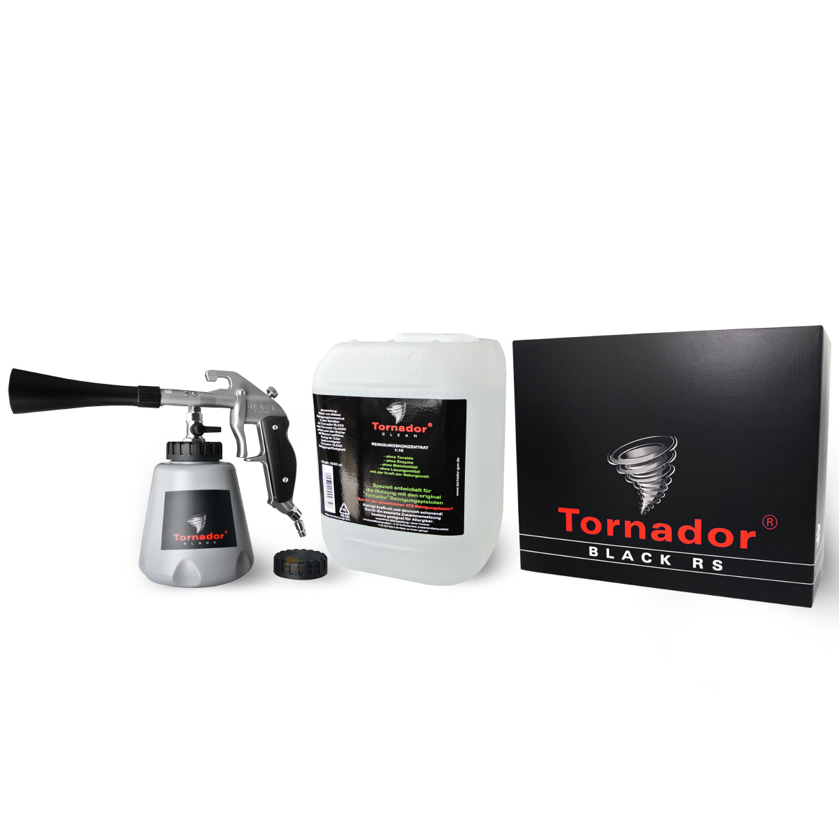 AKTION Tornador Set: Tornador BLACK Z-020RS Reinigungspistole inkl. Reiniger + Druckluftschlauch