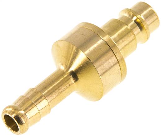 Kupplungsstecker (NW7,2) 8 (5/16")mm Schlauch, Messing, beidseitig absperrend