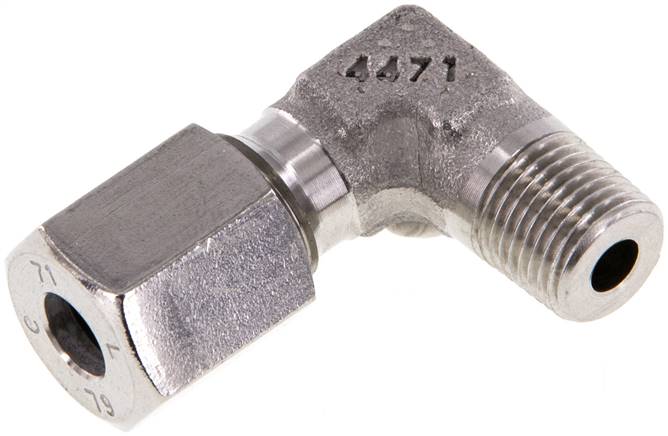 Winkel-Schneidringverschraub. R 1/8"-6 L (M12x1,5), 1.4571