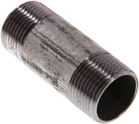 Rohrdoppelnippel R 1"-80mm, Stahlrohr ST 37 verzinkt