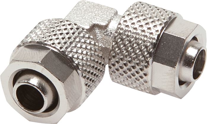 Winkel-Verschraubung 10x8mm, Messing vernickelt