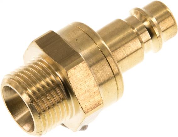 Kupplungsstecker (NW7,2) G 3/8"(AG), Messing, beidseitig absperrend
