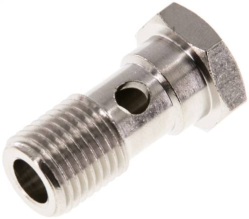 Hohlschraube, 1-fach G 1/4"-28,0mm, Messing vernickelt