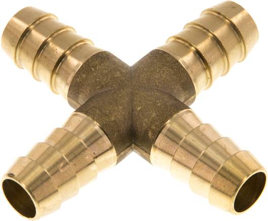 Kreuz-Schlauchverbinder 13 (1/2")mm, Messing