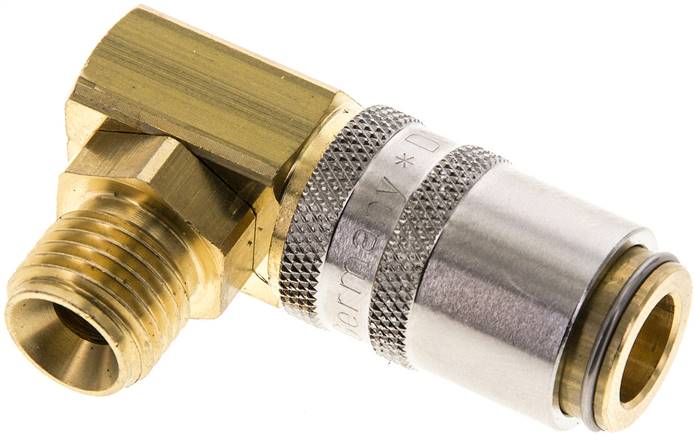 90°-Temperier-Schnellkupplung 9mm Zapfen,G 1/4"(AG), Messing, ohne Ventil