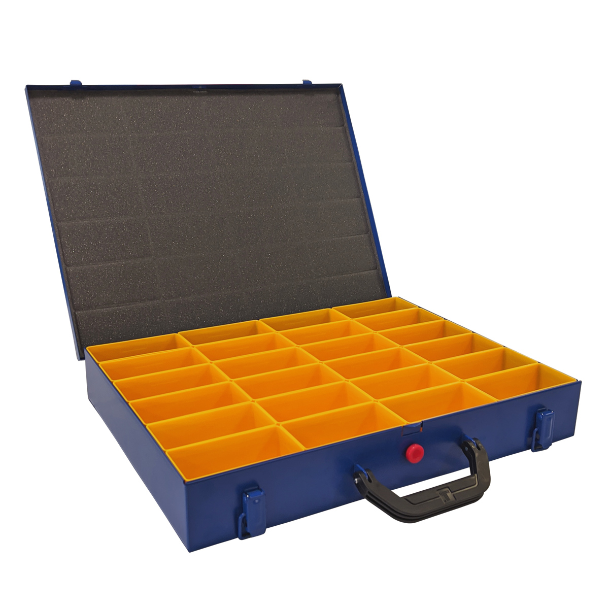 Allit EuroPlus Pro M 44H-24 Profi-Metallkoffer für Kleinteile, Sortimentskasten mit 24 Einsätzen