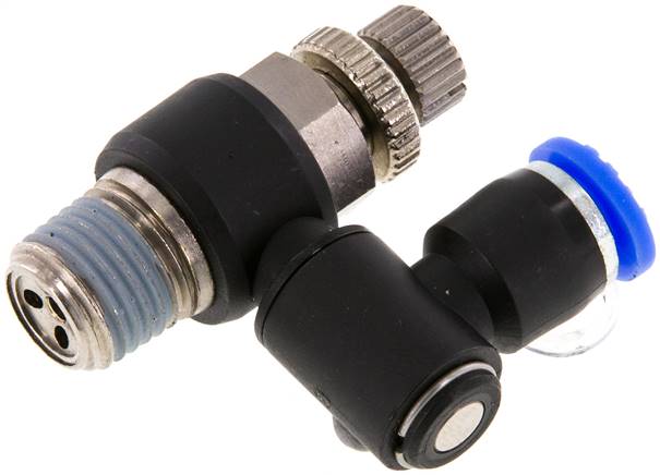 Drosselrückschlagventil R 1/4"-6mm, abluftregelnd