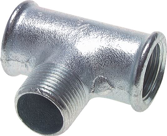 T-Einschraubstück Rp 3/4"(IG)-R 3/4"(AG), Temperguss verzinkt