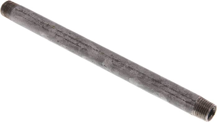 Rohrdoppelnippel R 1/4"-180mm, Stahlrohr ST 37 verzinkt