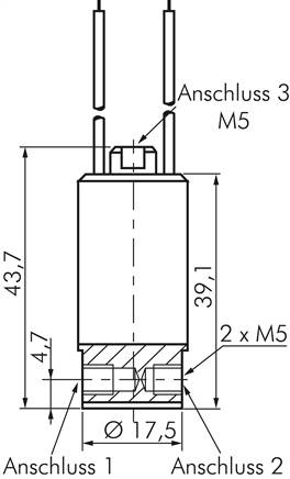 3/2-Wege (NC) Mini-Magnetventil M 5, 12 V=