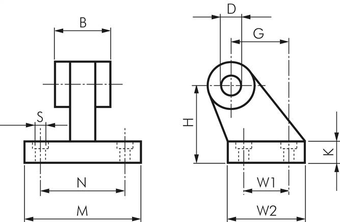 ISO 15552-90°-Laschenschwenkbefestigung 125 mm, Aluminium