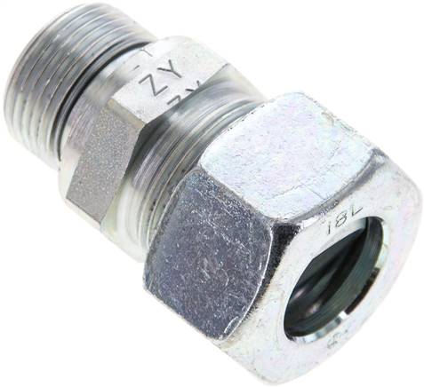 Gerade Schneidringverschr. M 22x1,5-18 L (M26x1,5), Stahl verzinkt, Dichtung FKM