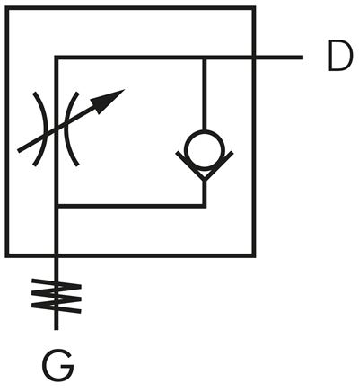 Winkel-Drosselrückschlagventil G 1/8"-4mm,zuluftregelnd, Messing