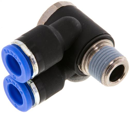 Y-Winkel-Steckanschluss R 1/8"x6mm, IQS-Standard, mit Außensechskant