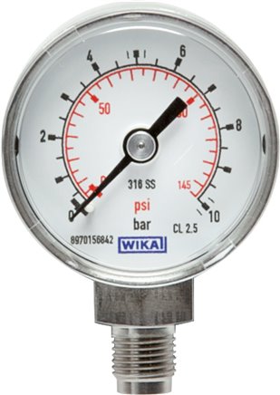 ES-Manometer senkrecht, 50mm, 0 - 25 bar, G 1/4"