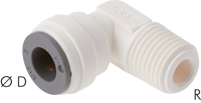 Winkel-Steckanschluss NPT 1/4"-8mm, IQS-LE (EPDM-Dichtung)